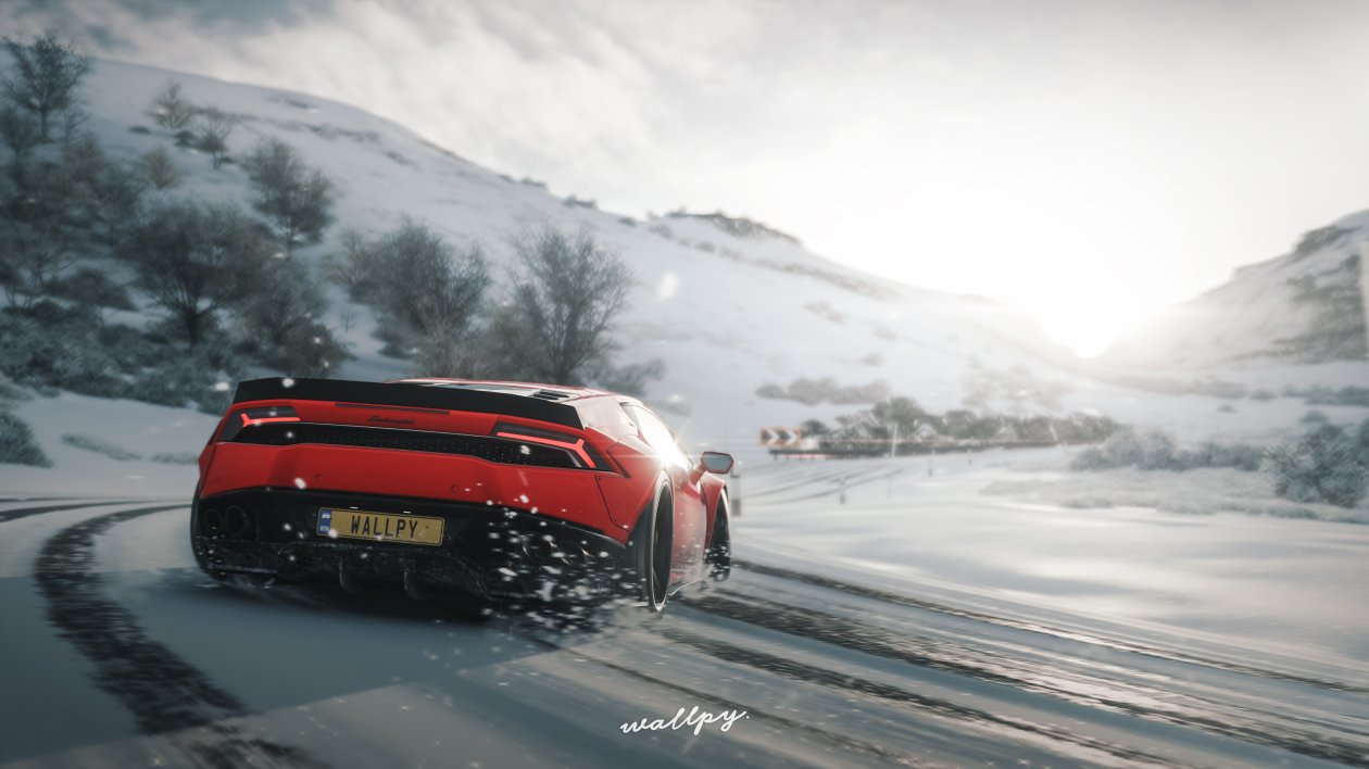 Lamborghini Huracan Drift In Snow Forza Horizon 4