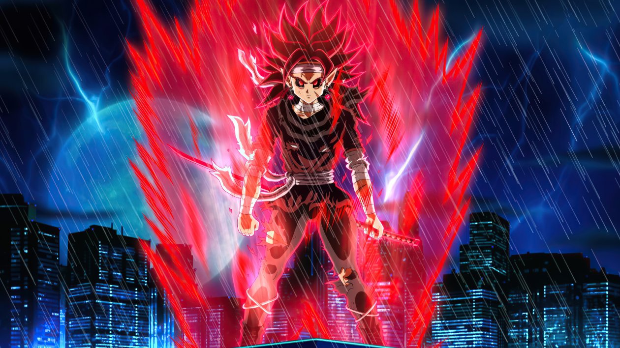 Saiyan Girl On Dark City 4k