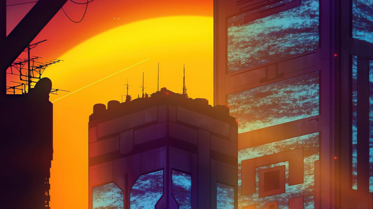 Synthwave Buildings 4k