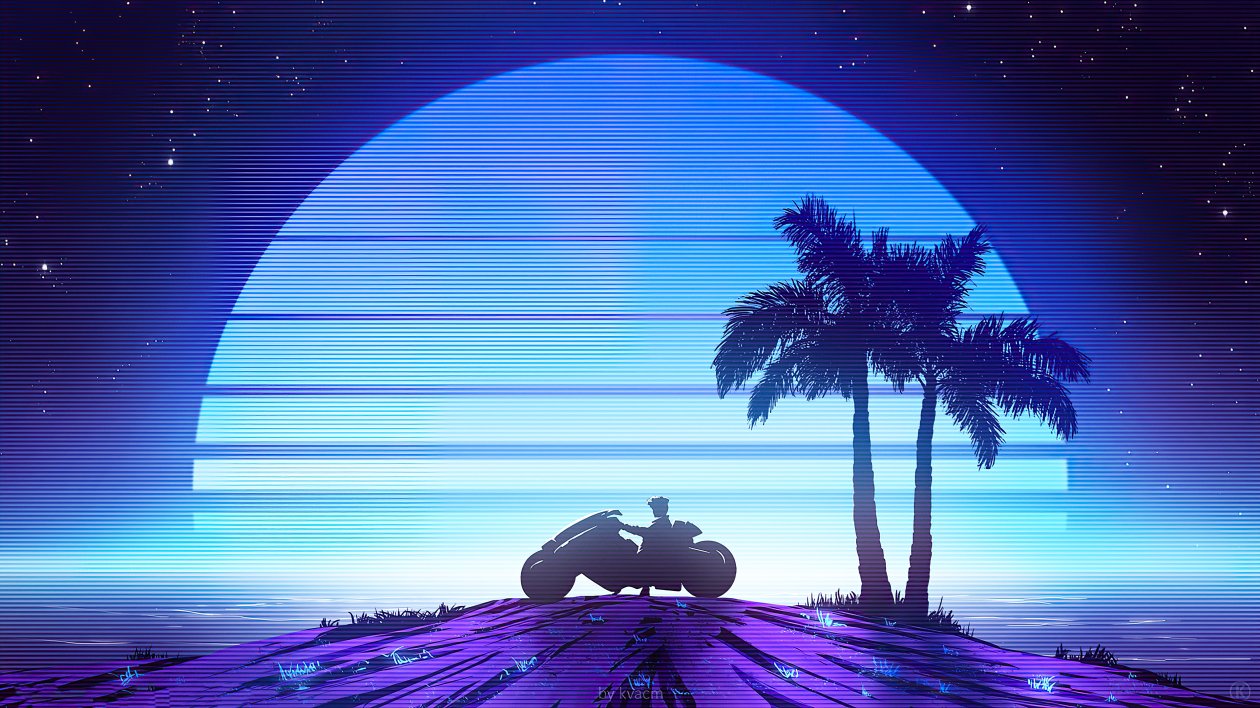 Riding To Synthwave Beach