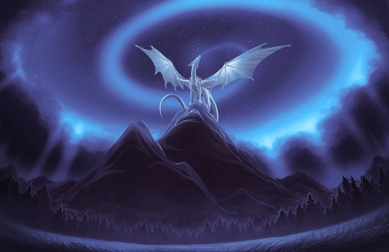 White Dragon On Mountain