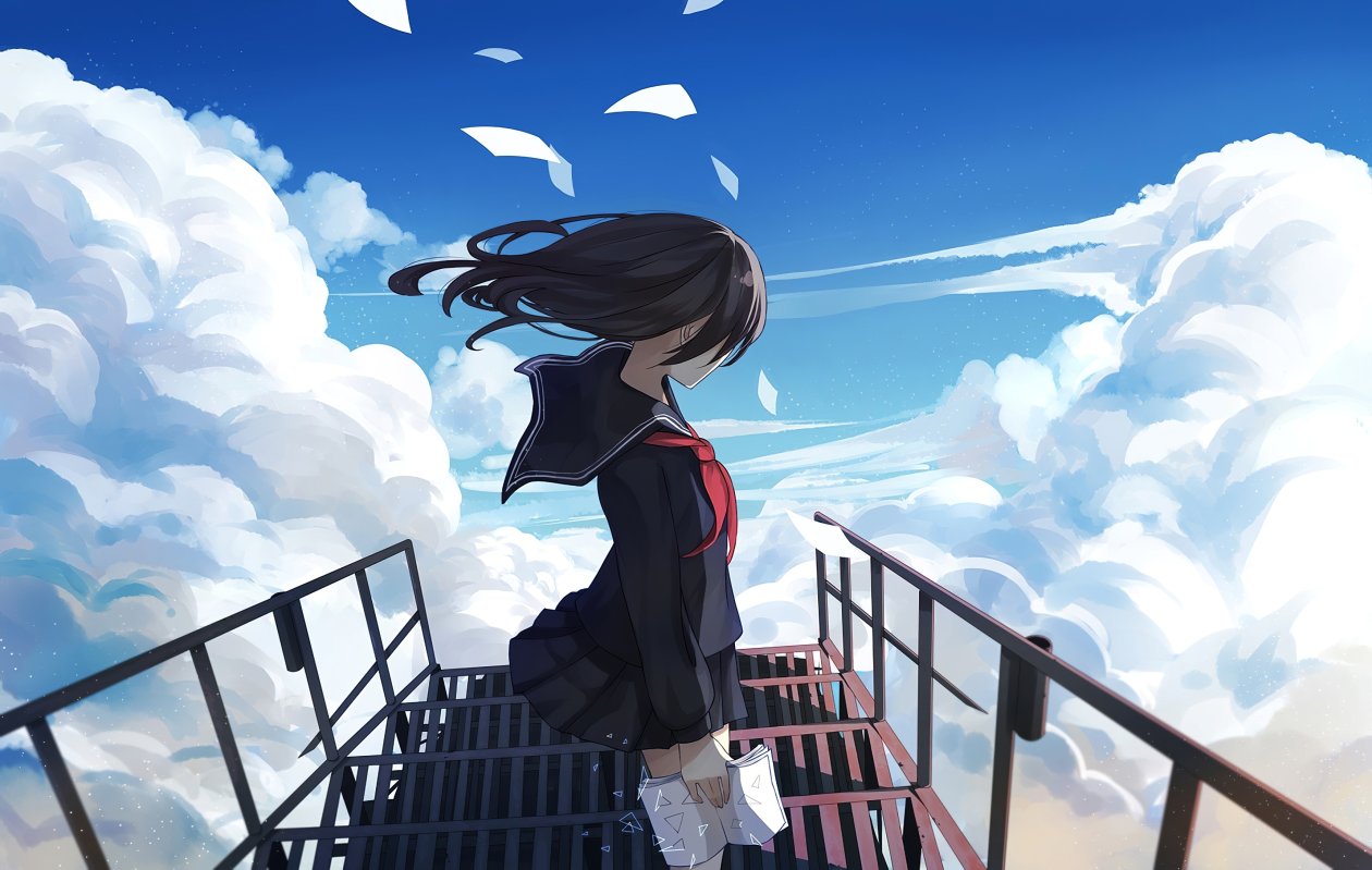Anime Girl Sky 4k
