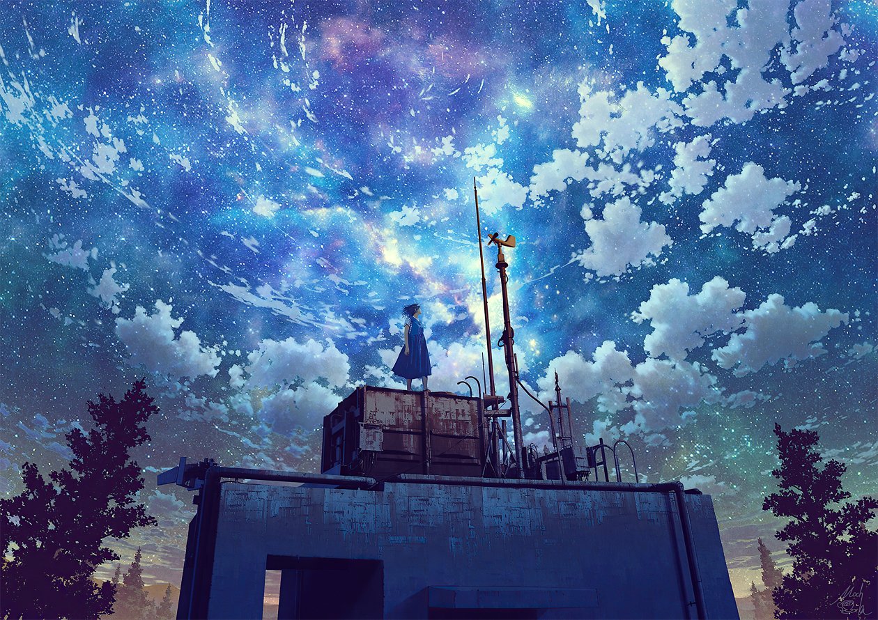 Watching The Galaxy Anime Girl 4k