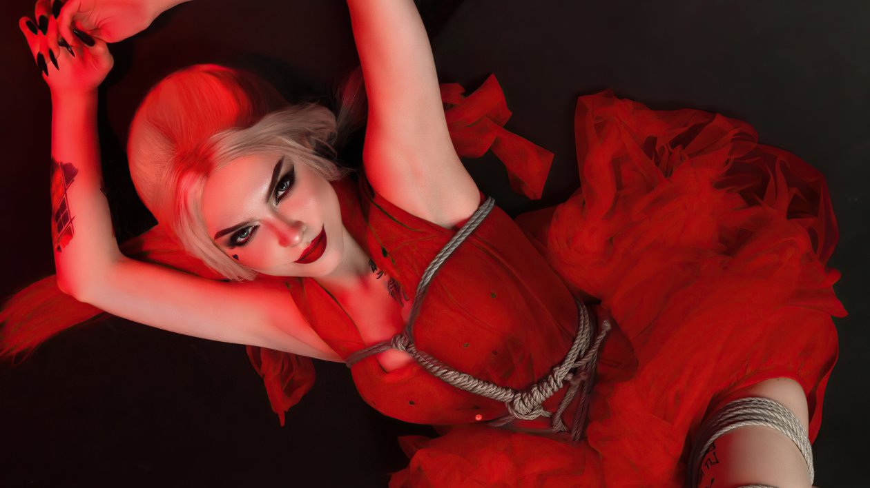 Harley Quinn Red Dress Suicide Squad Cosplay 5k