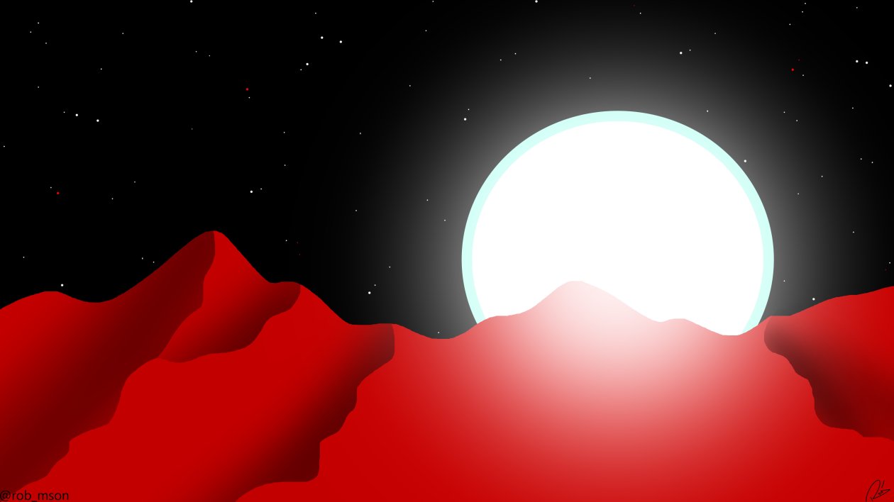 Red Planet Night Minimal 4k