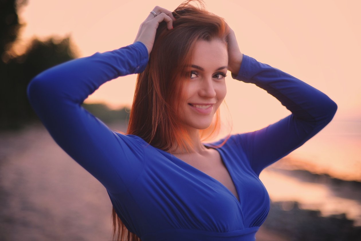 Beautiful Girl Hands In Hair
