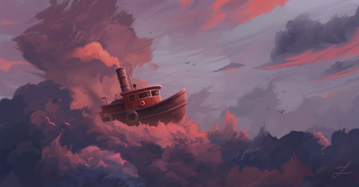 Cloudy Sea Boat Sailing