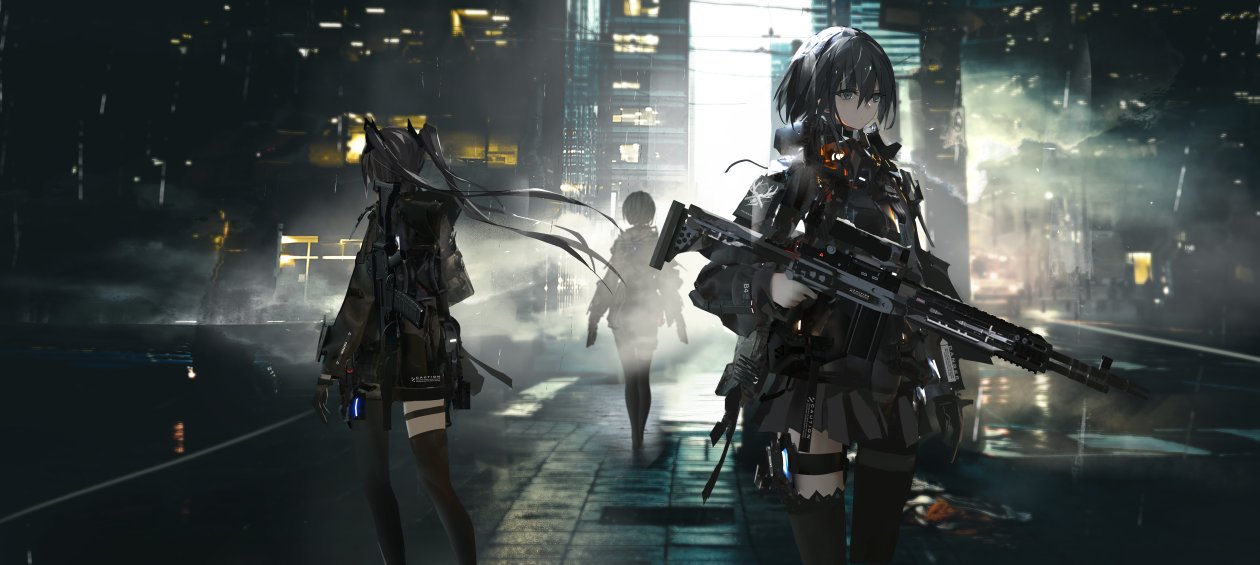Anime Girls With Big Guns 8k