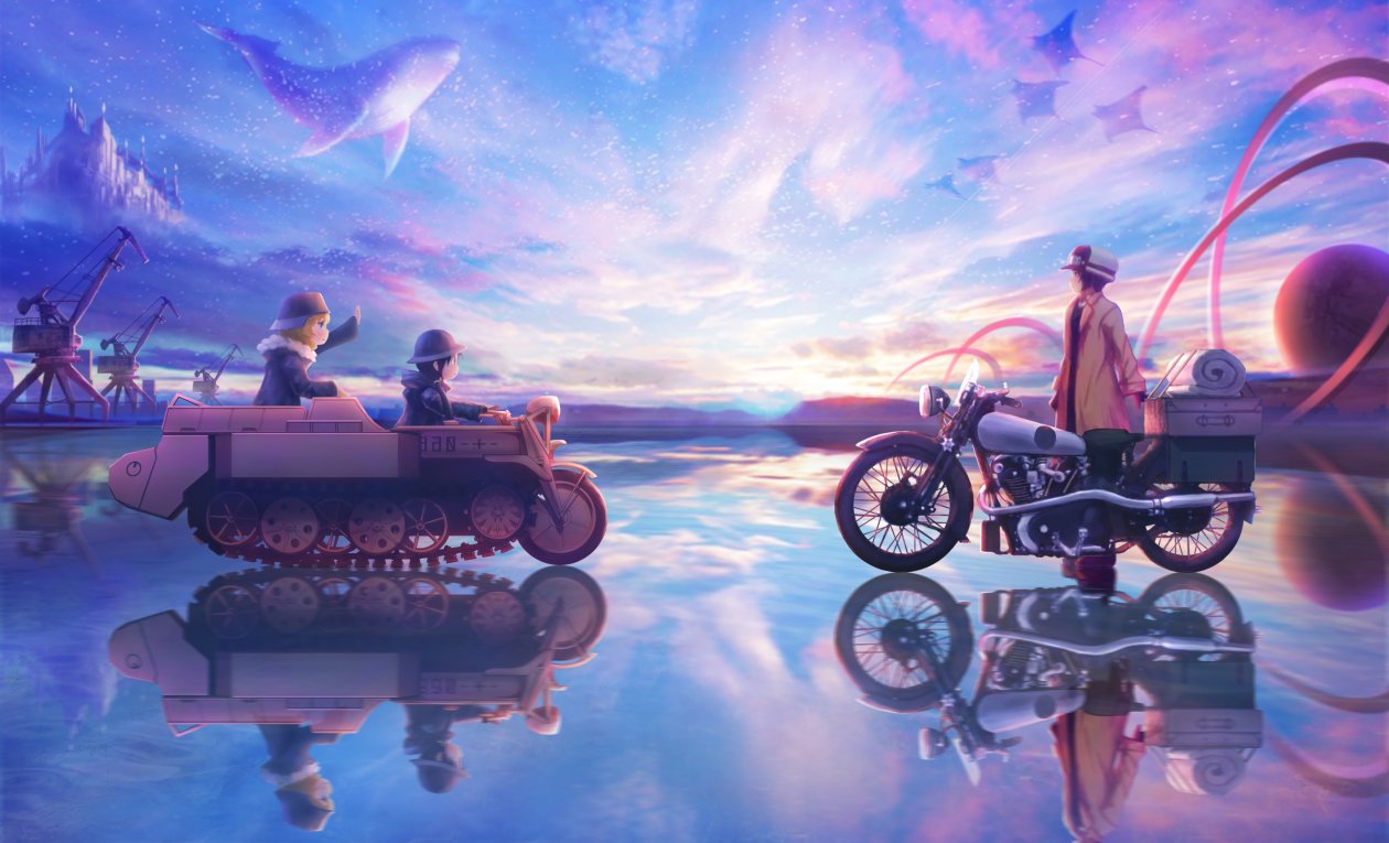 Anime Girl On Bike Ice