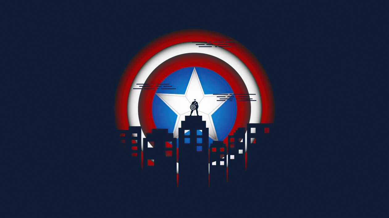 Captain America Minimal Illustration 5k