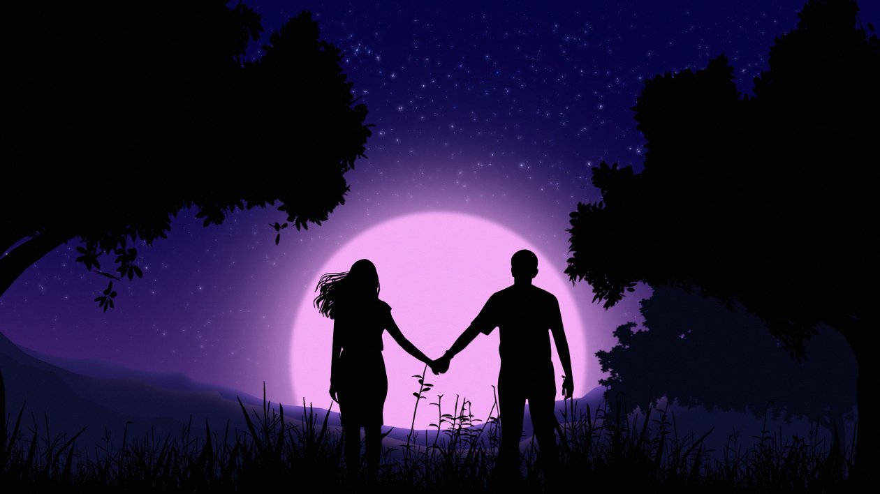 Couple Holding Hands Vector Art 4k