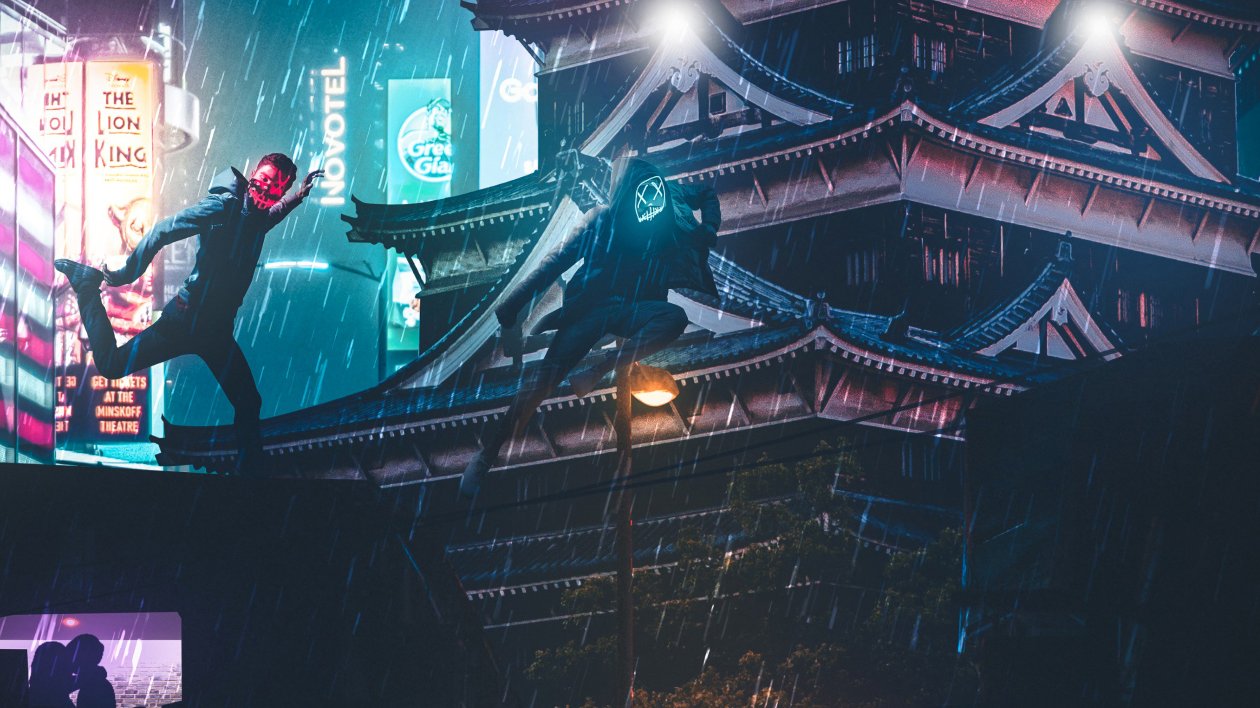 Over Roof Top Cyberpunk Masks