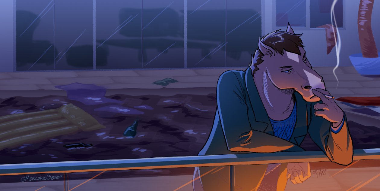 BoJack Horseman Smoking Artwork