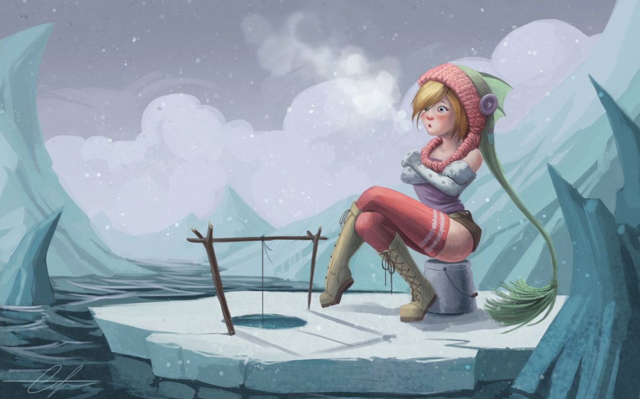 Girl In Cold Weather Fantasy Artwork