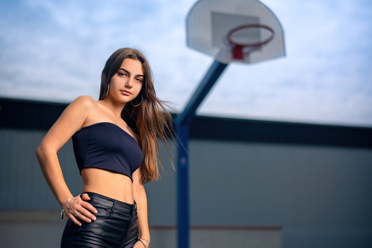 Girl In Basketball Court 4k