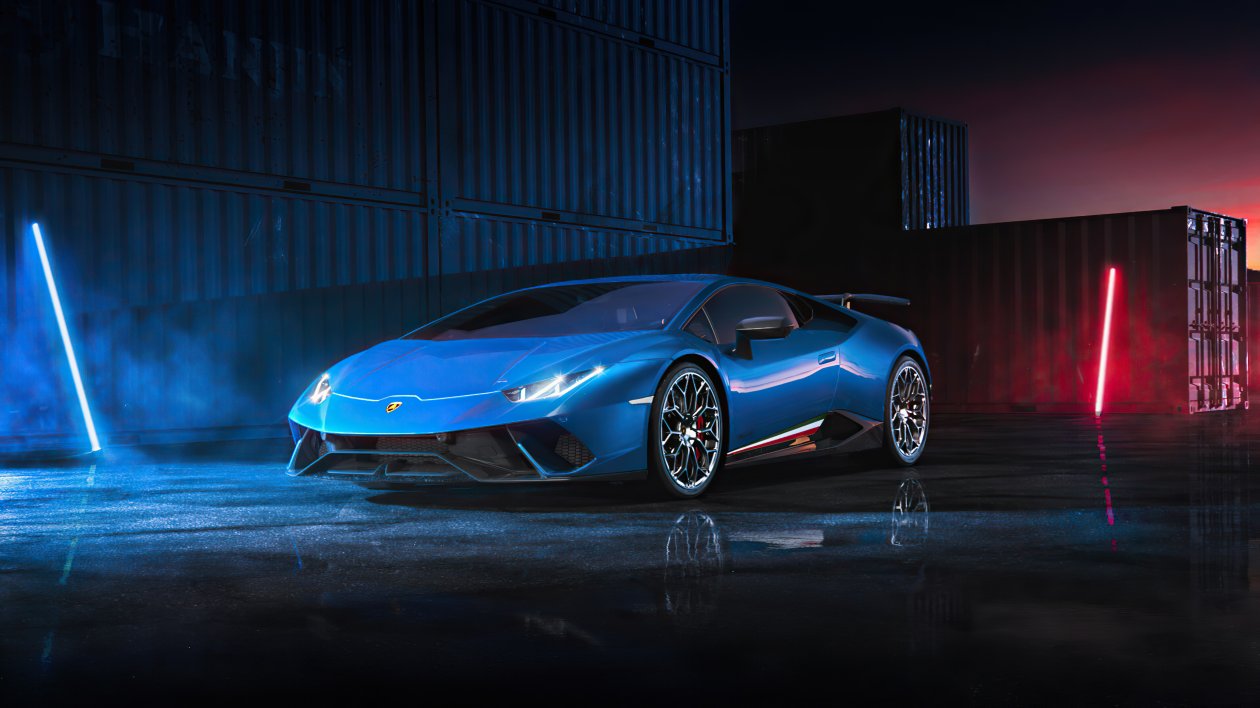 Blue Lamborghini Huracan 4k