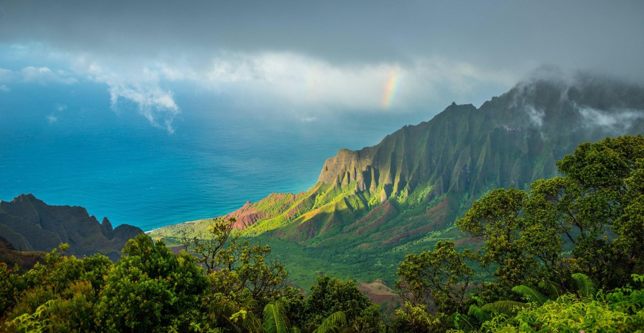 Hawaii Kauai Pacific Ocean Clouds Mountains 4k