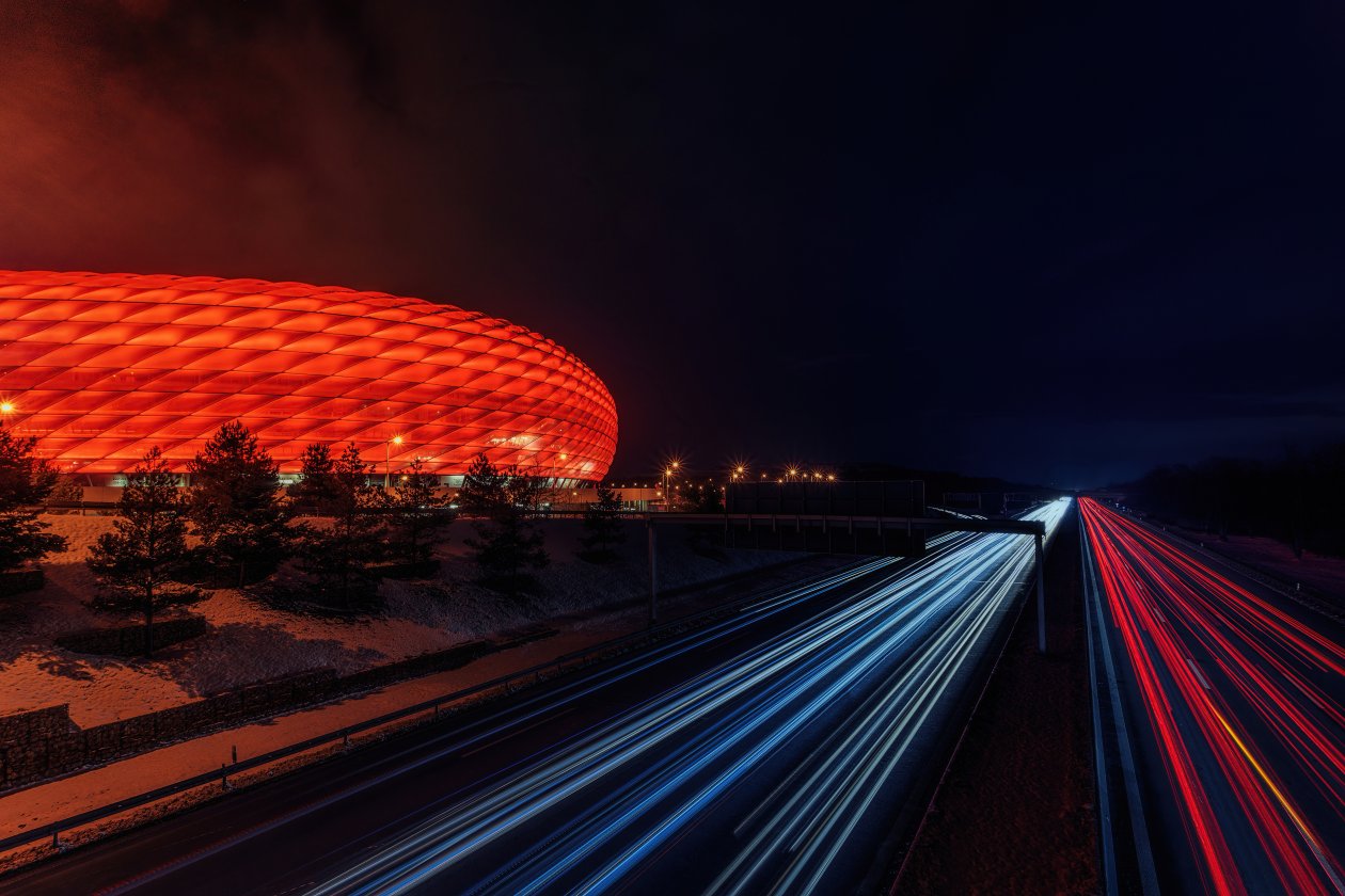 Munich Football Stadium At Night