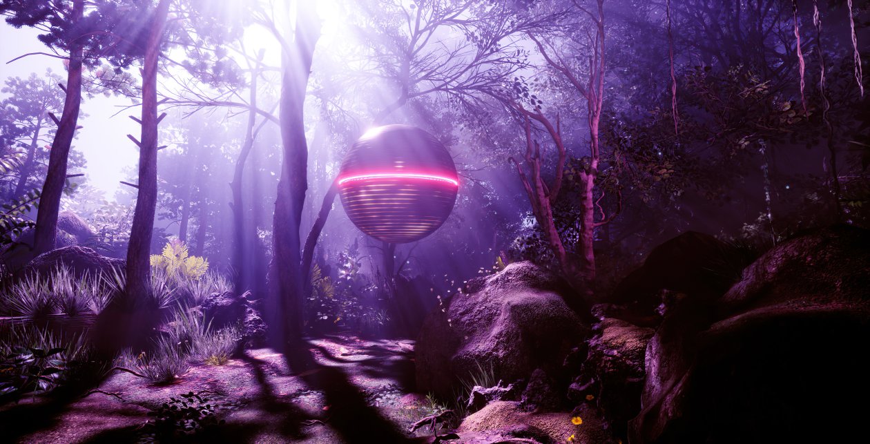 Magic Woods Synthwave 4k