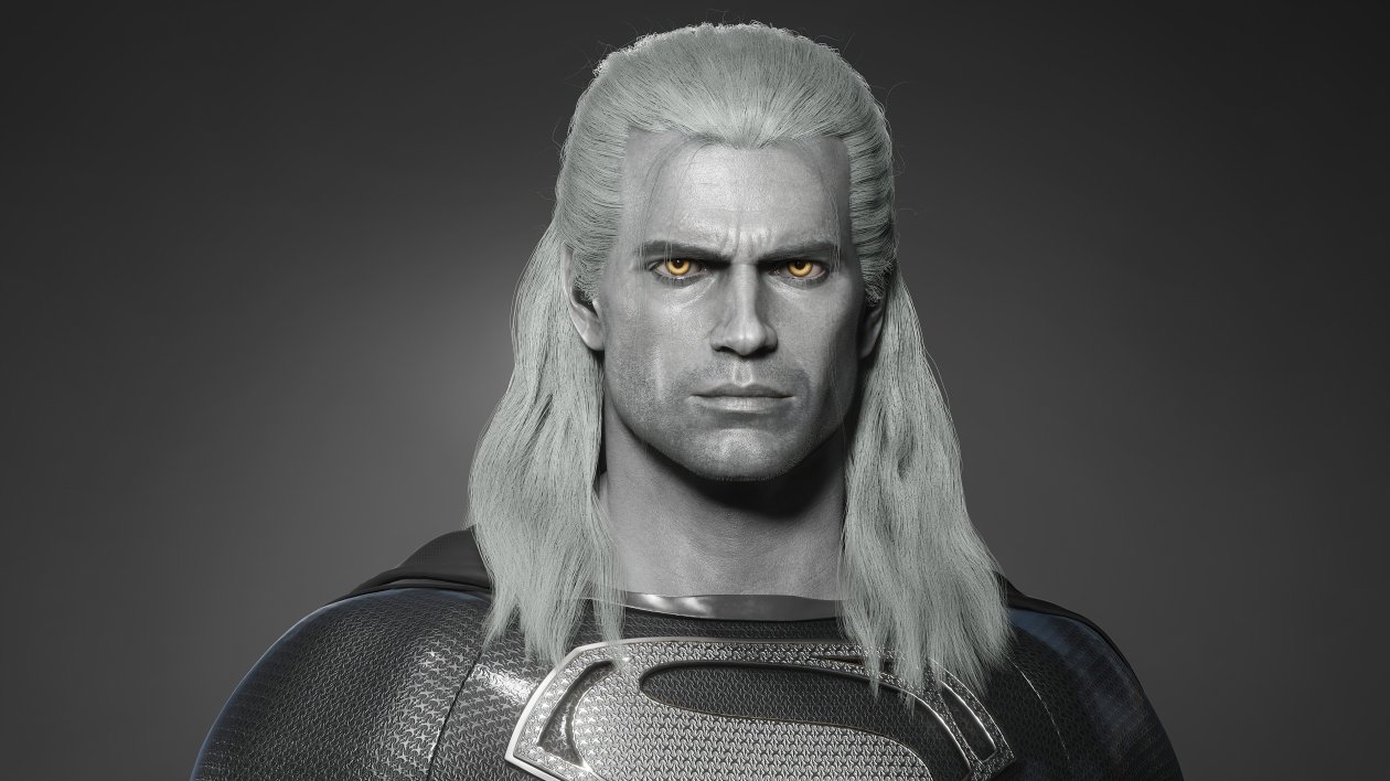 The Witcher Geralt Black Superman Henry Cavill 4k
