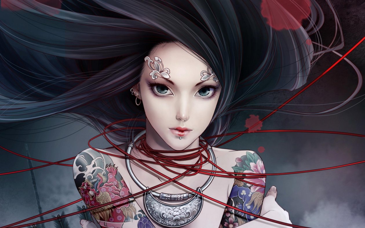 Zhang Xiao Bai Anime Tattoo Girl