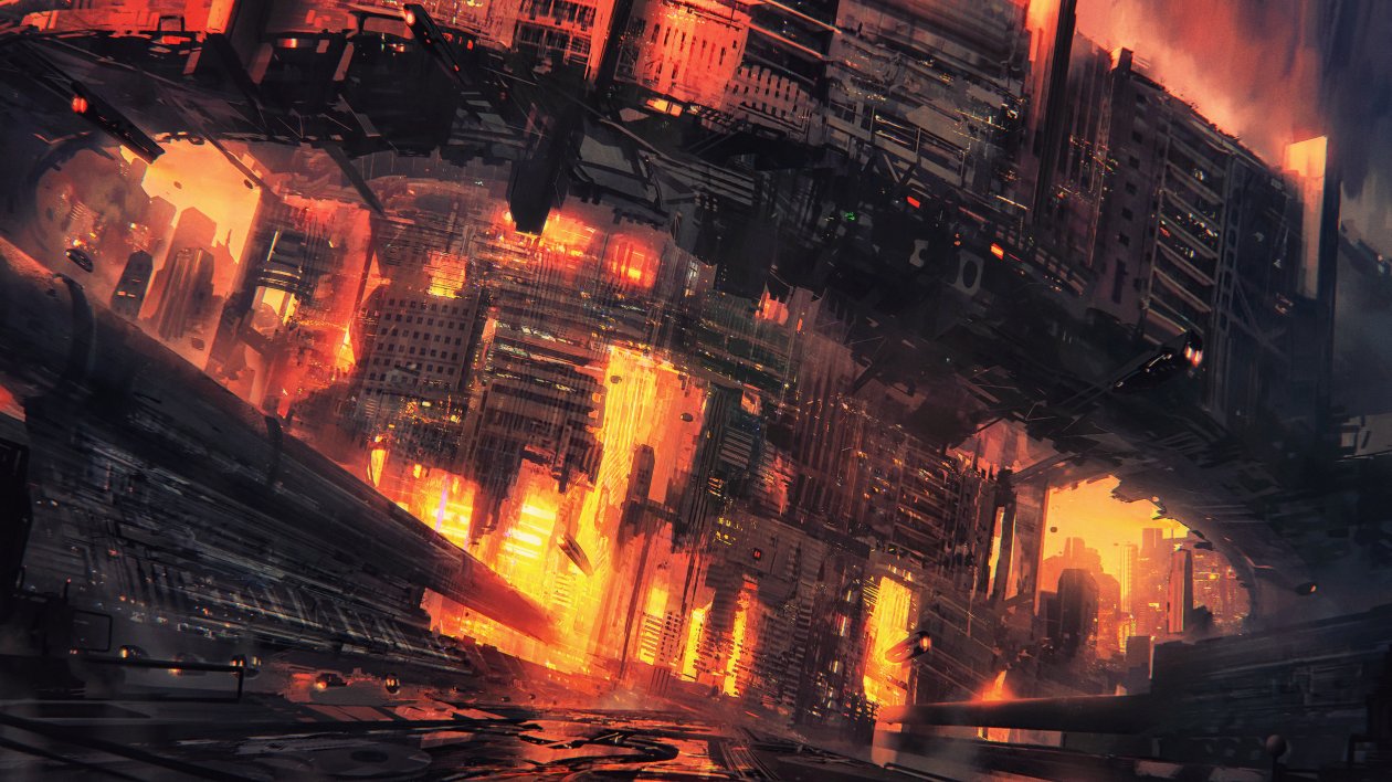 Cyberpunk City Concept Art 4k