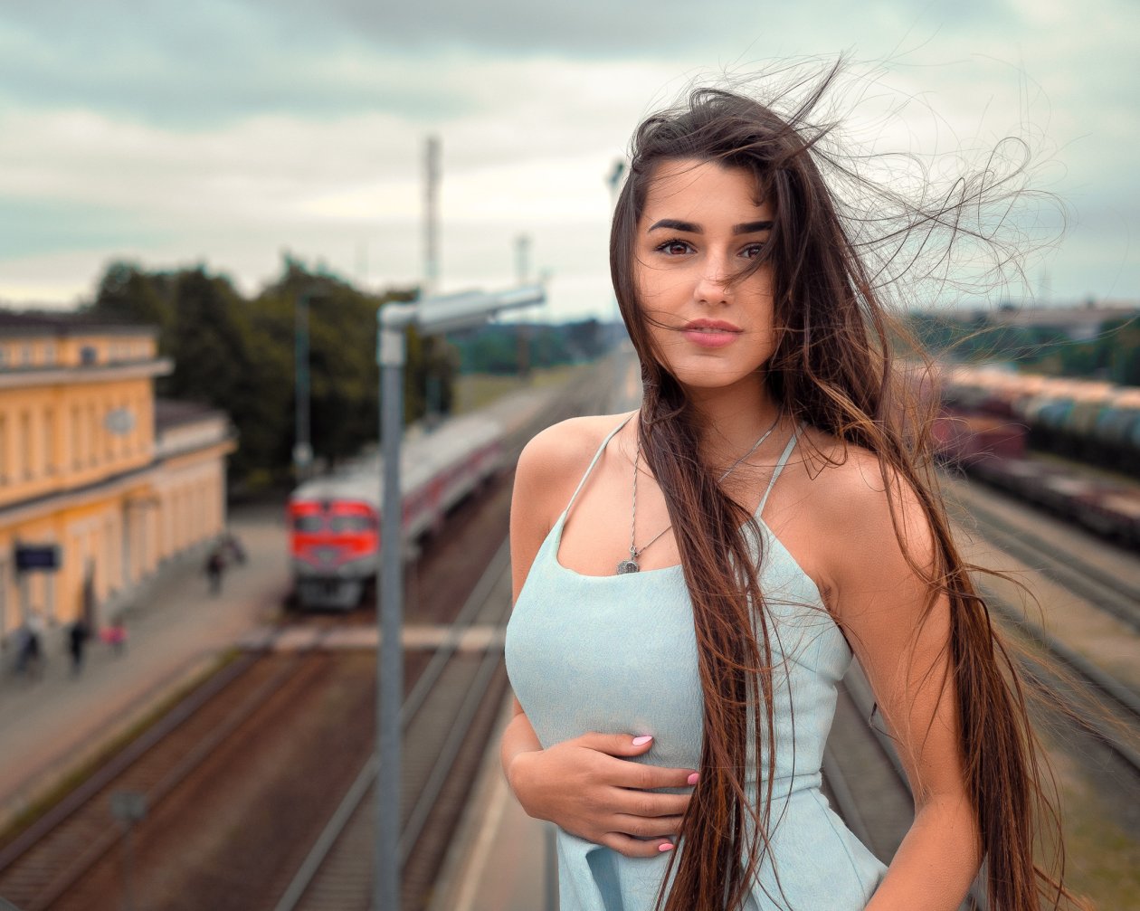 Long Hair Women Outdoors