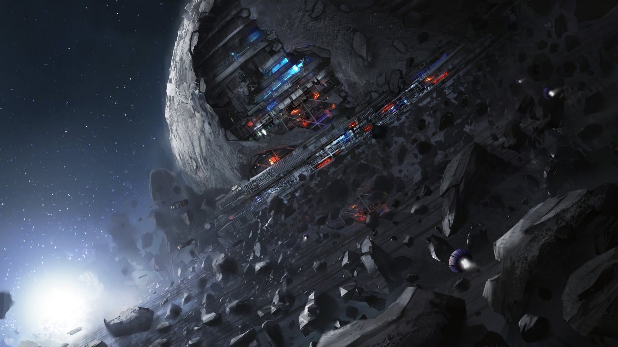 Universe Planet Spacestation Futuristic Digital Art