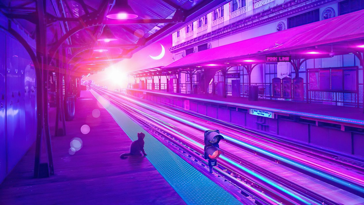 Cat Synthwave