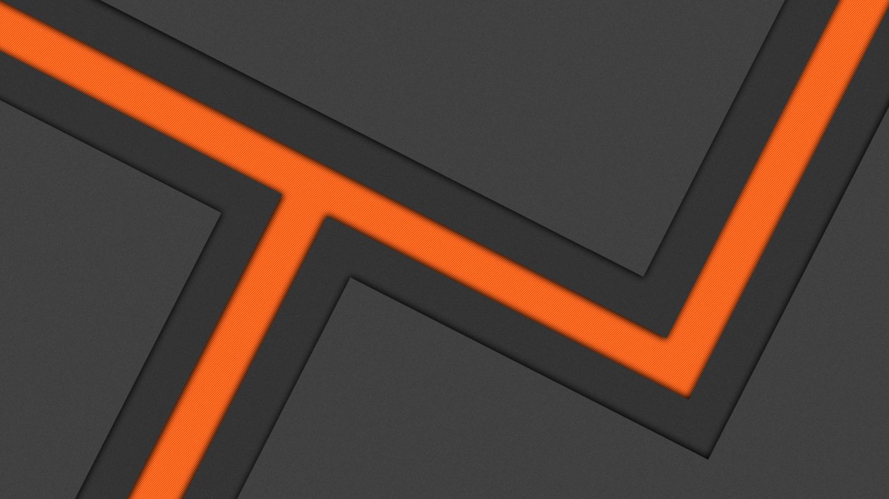 Orange Burning Dark Shape Abstract 5k