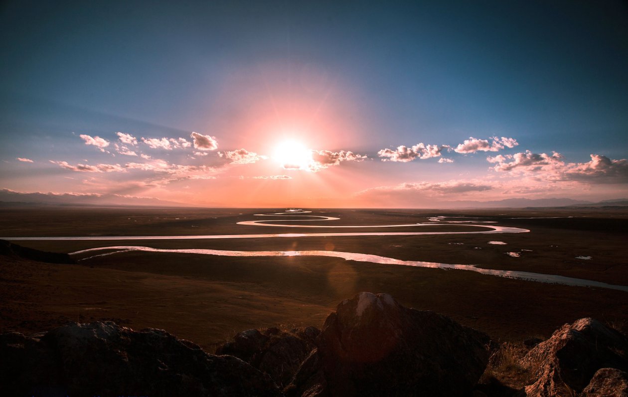 Prairie River Sunrise