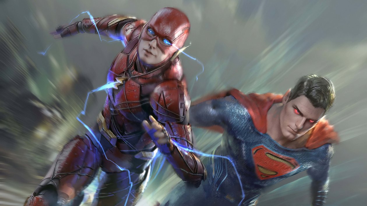 Flash And Superman Art