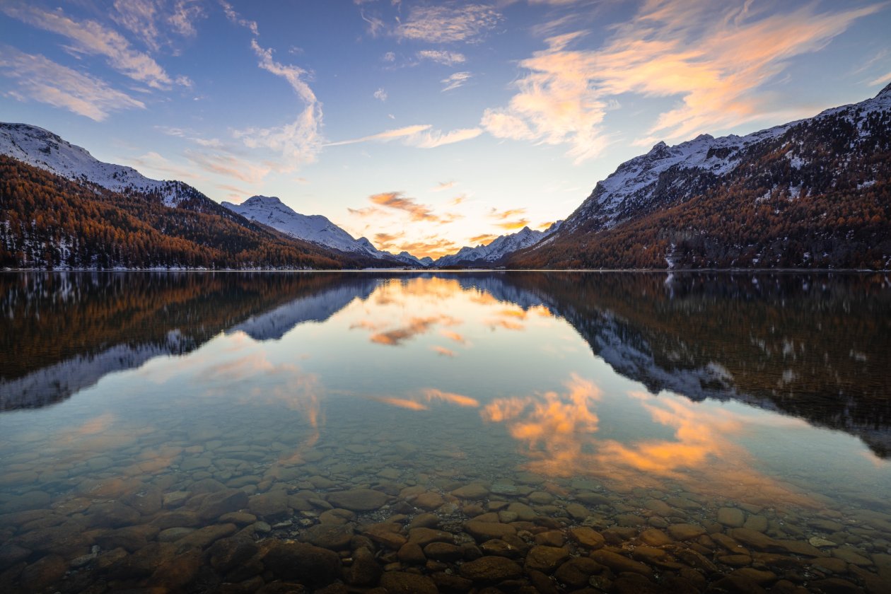 Landscape Water Reflection Mountains 4k
