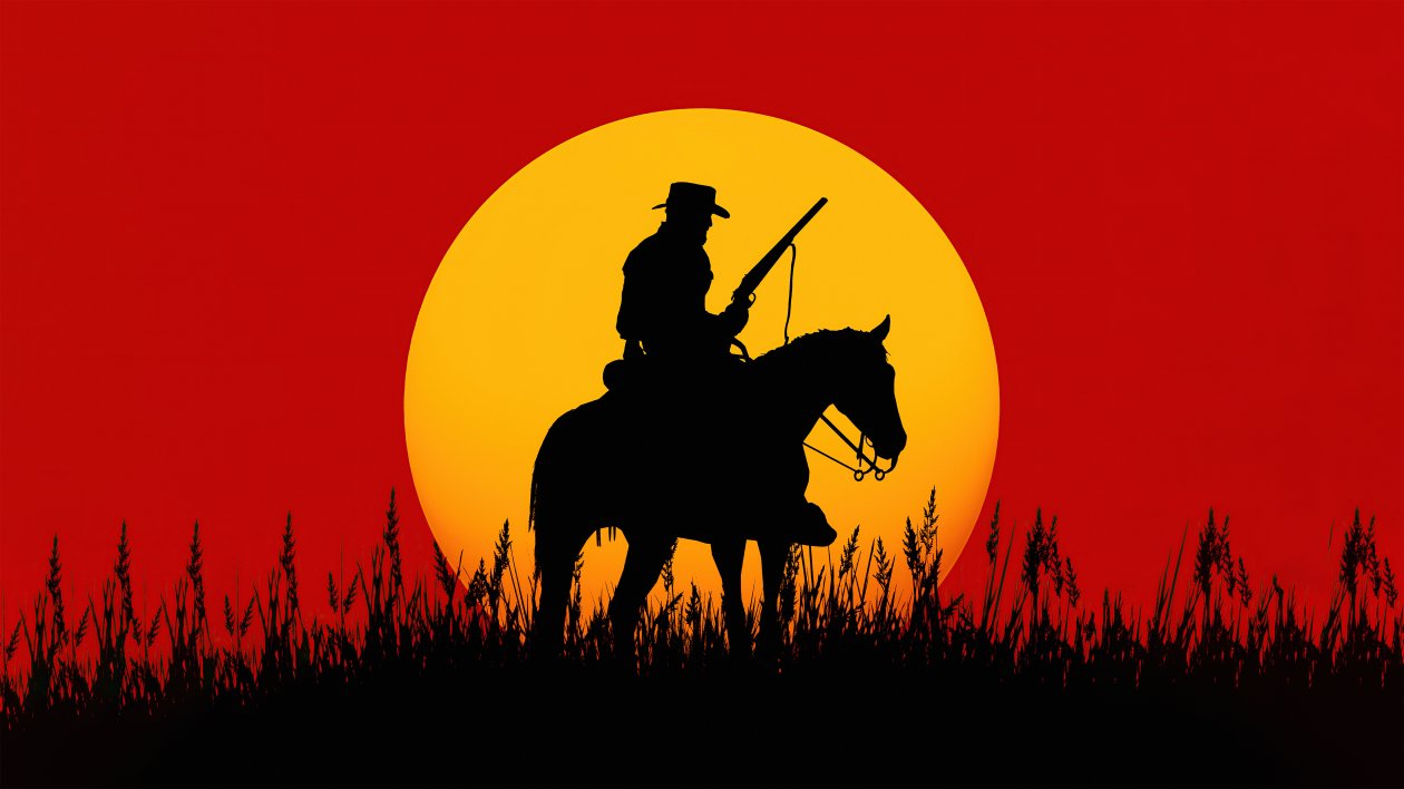 Silhouette Cowboy Red Dead Redemption 2 5k