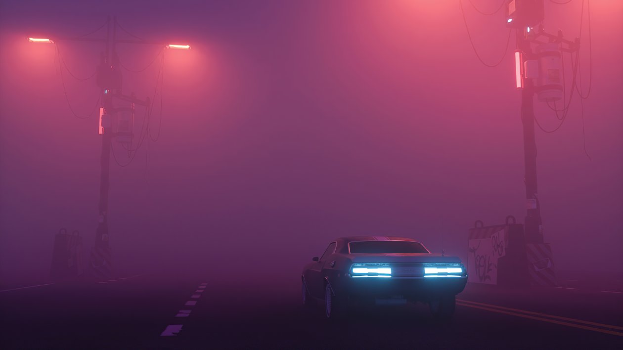 Foggy Road Car 4k