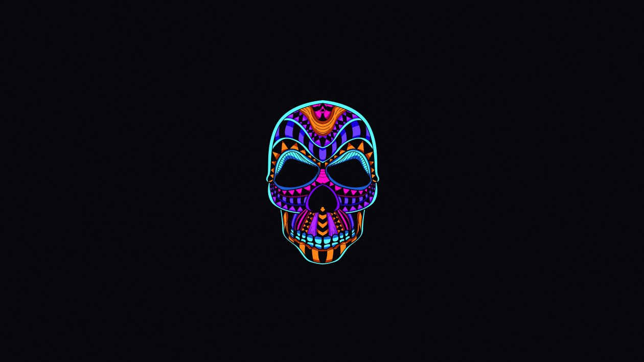 Skull Dark Minimal 4k