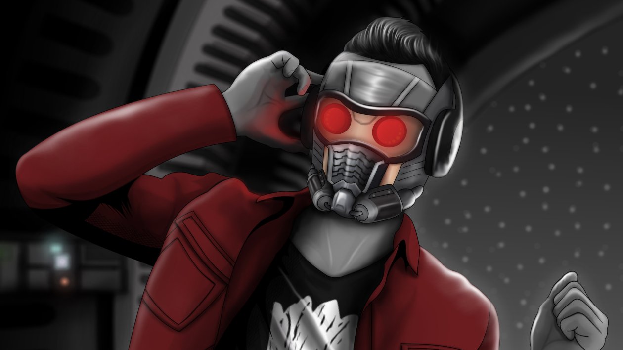 Star Lord Monochrome Art