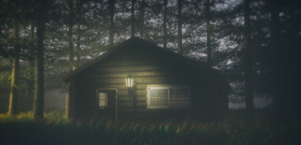 House In Forest Darkness 4k