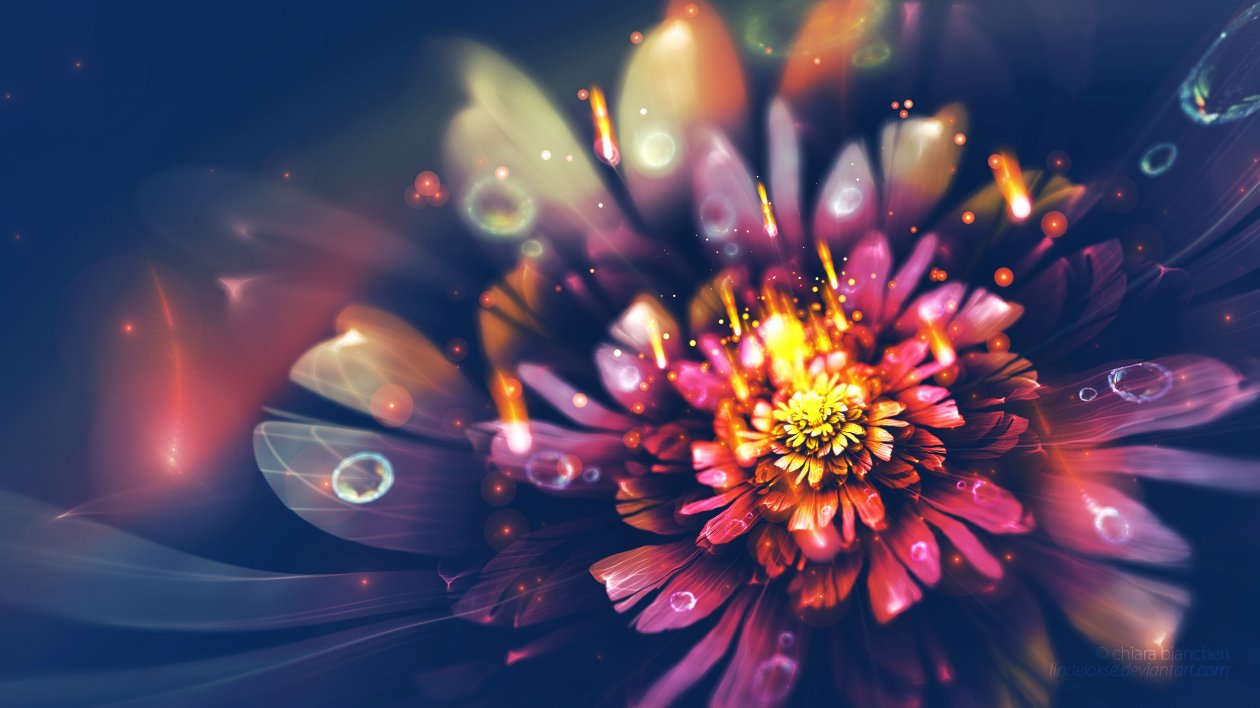 Digital Flower Fractal Arts 4k