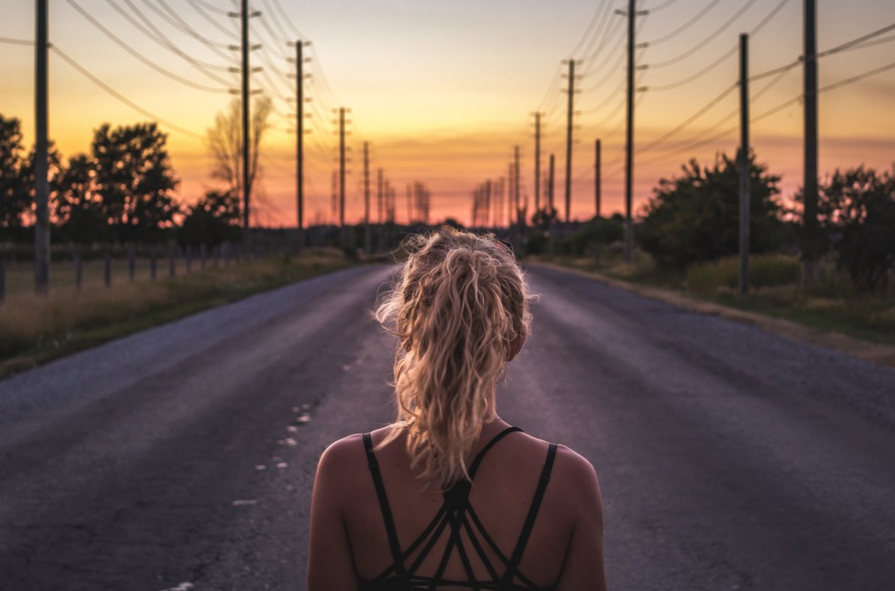Girl Running Jogging Working Out Sunrise