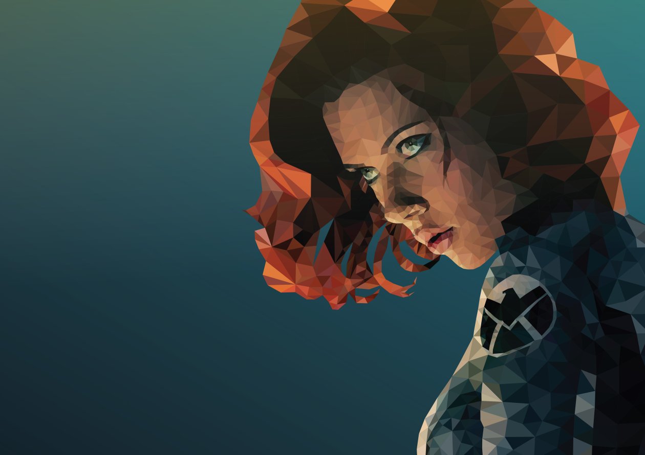 Black Widow Low Poly Art