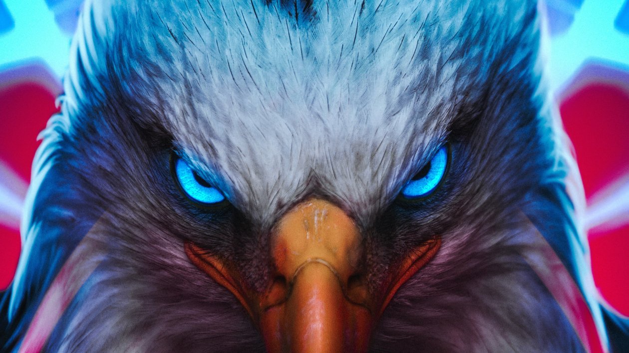 Eagle Glowing Angel Eyes 4k