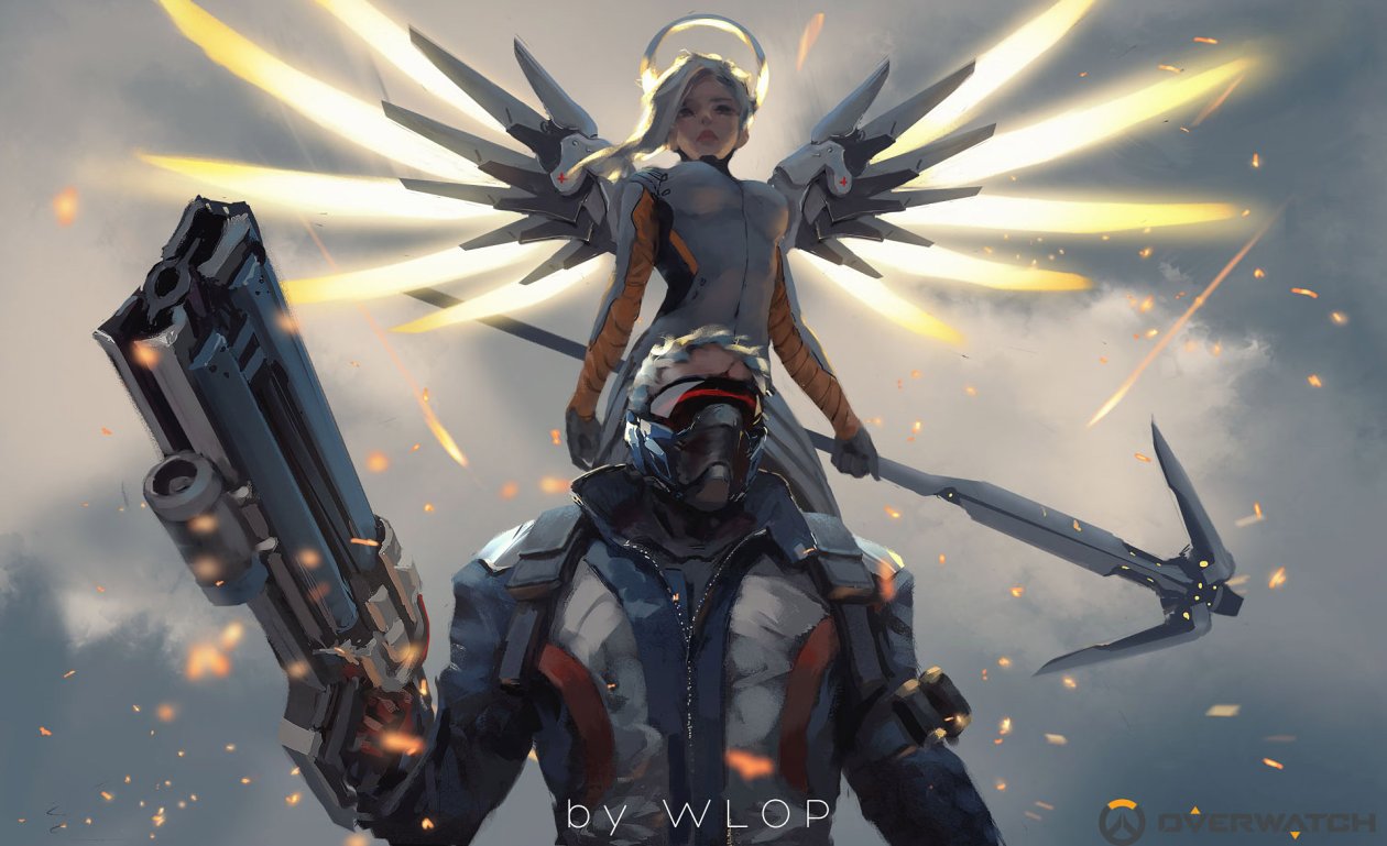 Mercy And Soldier 76 Overwatch Artwork