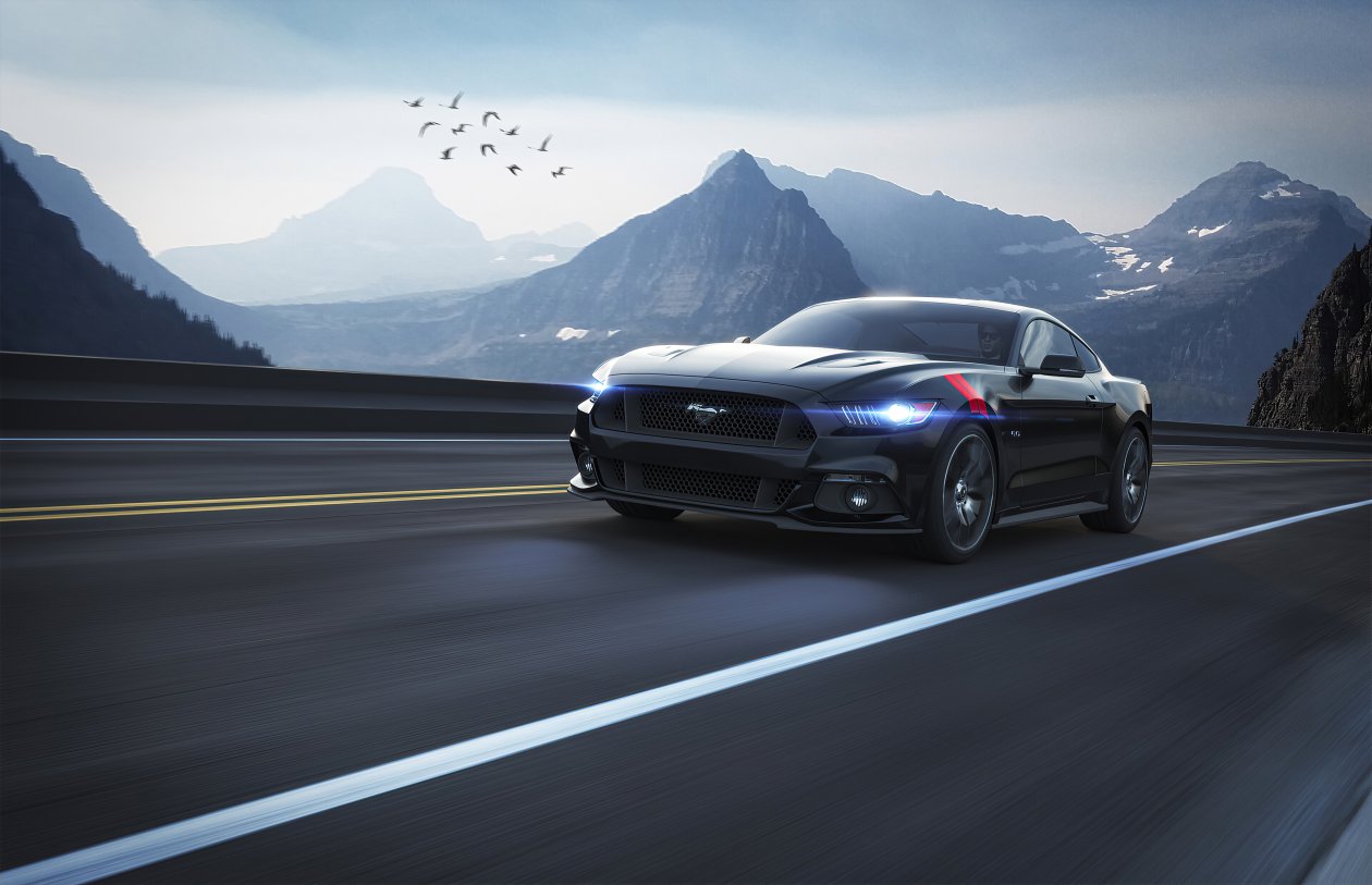 Black Ford Mustang 4k 2020