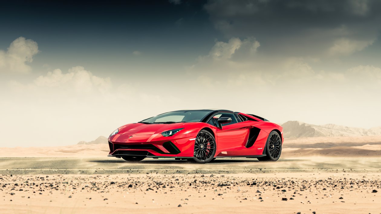 Red Lamborghini Aventador 4k 2020