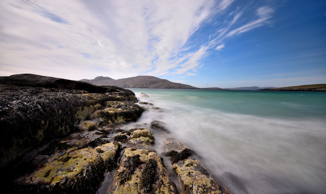 Seascape Front Scenery Blue Rocks 5k