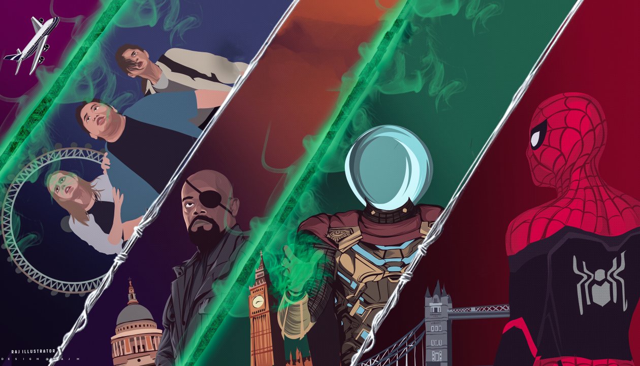 Spiderman Far From Home Movie Art 4k