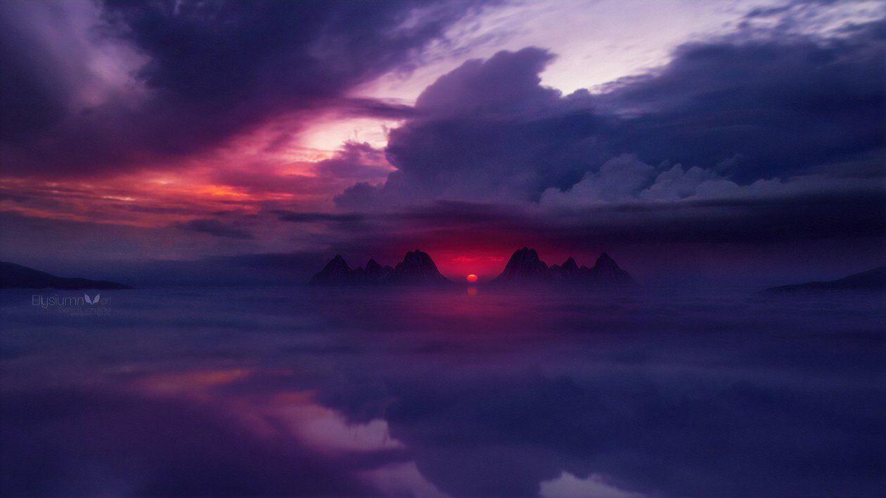 Sunset Ocean Digital Art