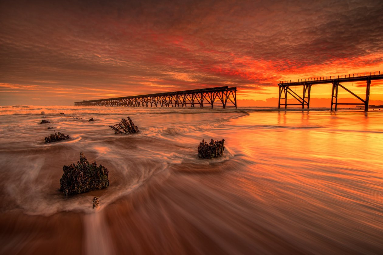 Pier Ocean Sunset HD