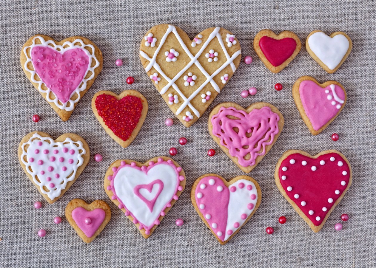 Pink Color Heart Shaped Cookies